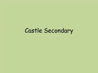 Castle Secondary  Our Secondary Curriculum focuses on learning and  strives to provide an exciting