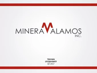 TSXV  XV:MA  :MAI  OTCQ  CQB:V  B:VGM  GMTF  Q4 2017  Disclaimer This presentation contains certain