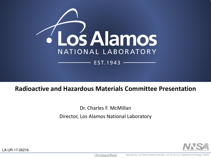 radioactive and hazardous materials committee presentation