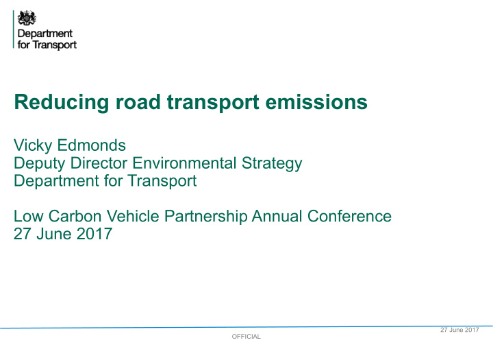 reducing road transport emissions