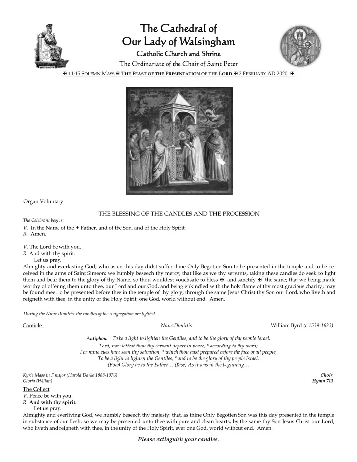 our our la lady of dy of w walsin alsingham ham