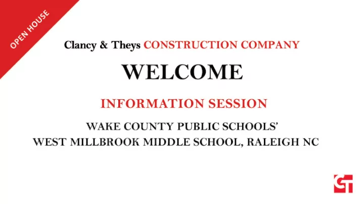 welcome to our information session project team