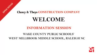 Welcome to our Information Session  PROJECT TEAM  WAKE COUNTY PUBLIC SCHOOL SYSTEM  PAMELA GALES