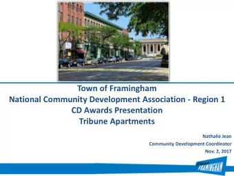 CD Awards Presentation  Tribune Apartments  Nathalie Jean  Community Development Coordinator  Nov.