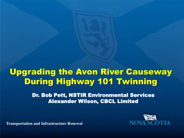 upgrading the avon river causeway during highway 101
