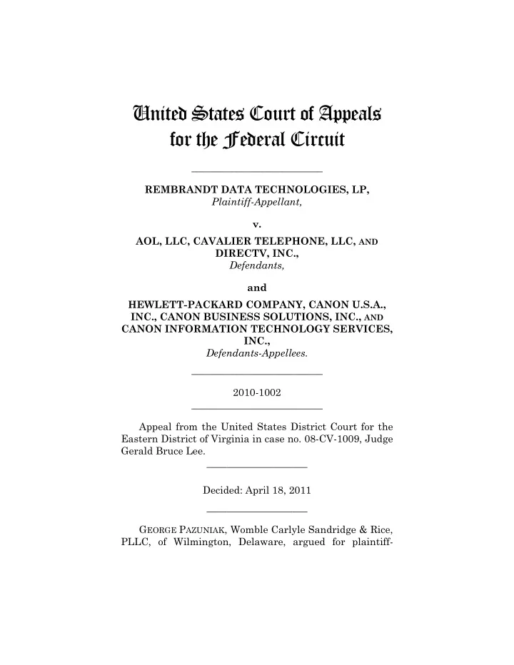 united states court of appeals for the federal circuit