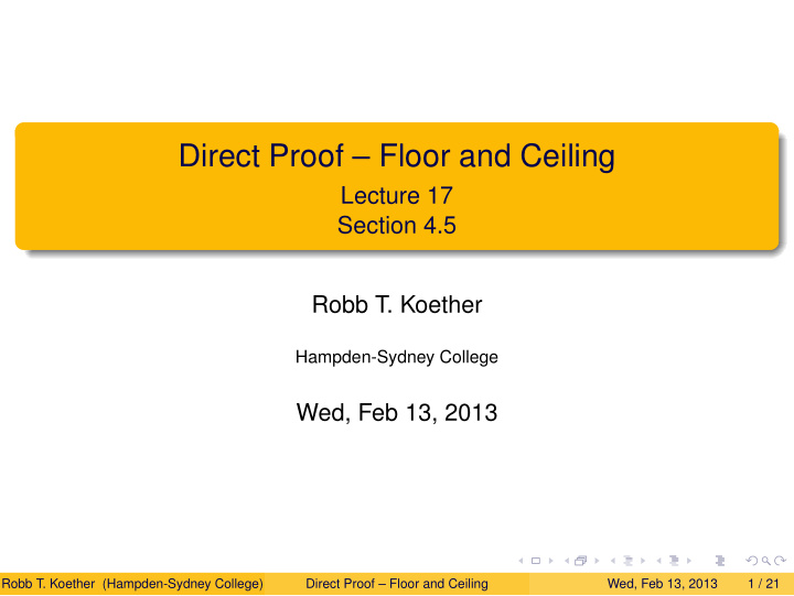 direct proof floor and ceiling