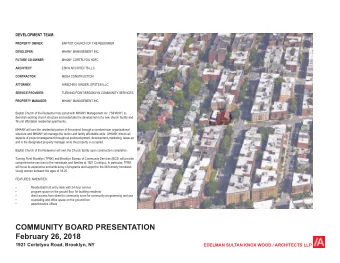 COMMUNITY BOARD PRESENTATION  February 26, 2018  1921 Cortelyou Road, Brooklyn, NY  EDELMAN SULTAN