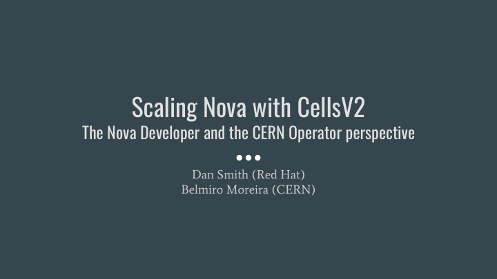 scaling nova with cellsv2