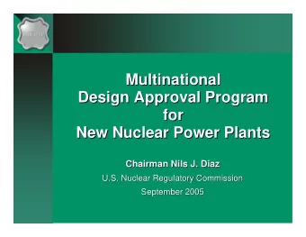 Multinational  Multinational  Design Approval Program  Design Approval Program  for  for  New