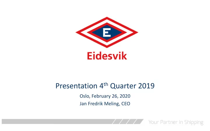 presentation 4 th quarter 2019