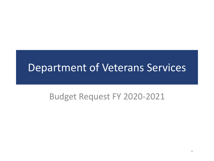 department of veterans services