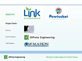 Applicant:  Project Team:  Attorney:  Site/Civil Engineer:  Traffic Engineer:  DiPrete Engineering