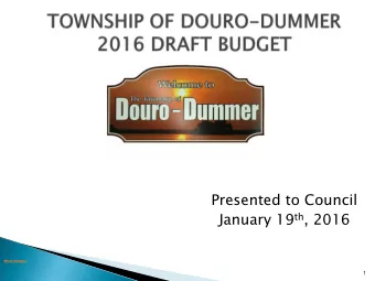 January 19 th , 2016  More images  1  1. Capital Projects  - 25 Year Forecast  2. Public Works  3.