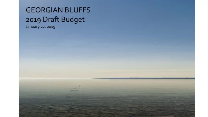 georgian bluffs 2019 draft budget