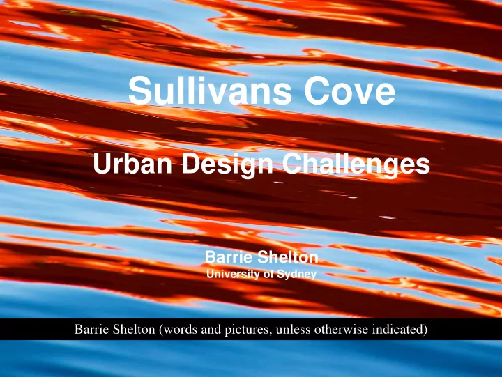 sullivans cove