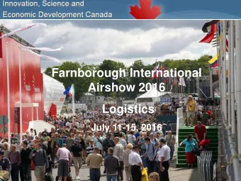 Airshow 2016  Logistics  July 11-15, 2016  DRAFT  1  Situating the Farnborough Airshow Taxi or Car