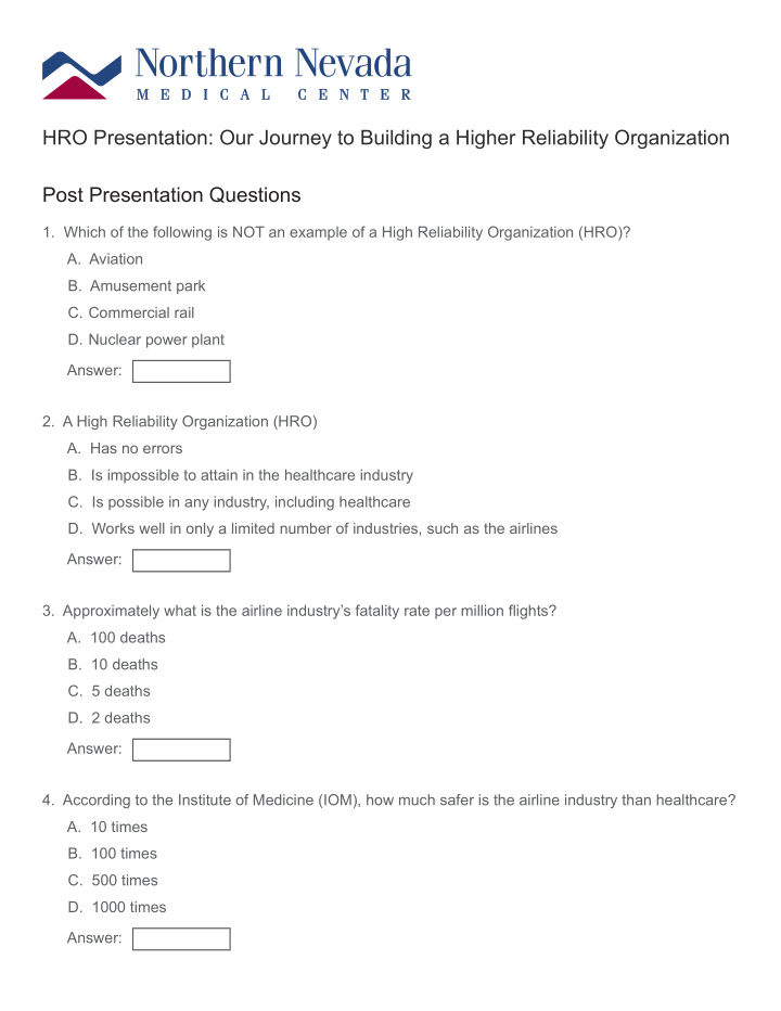 hro presentation our journey to building a higher