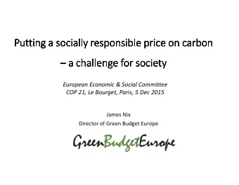Putting a socially responsible price on carbon  Putting a socially responsible price on carbon