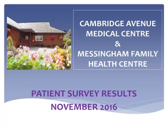 PATIENT SURVEY RESULTS  NOVEMBER 2016  ABILITY TO GET THROUGH ON THE PHONE  29.73%  29.45%