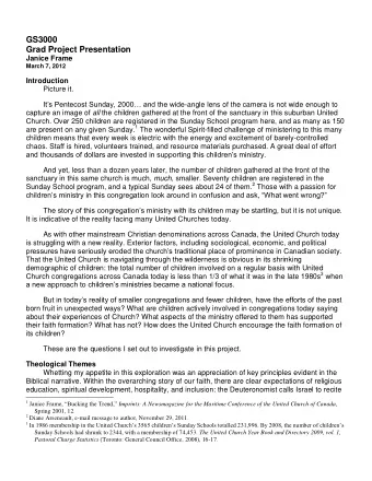 GS3000  Grad Project Presentation  Janice Frame  March 7, 2012 Introduction  Picture it. Its