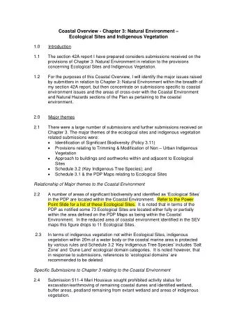Coastal Overview - Chapter 3: Natural Environment   Ecological Sites and Indigenous Vegetation