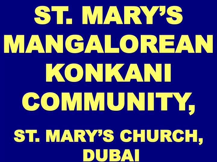 st mary s mangal mangalorea orean n
