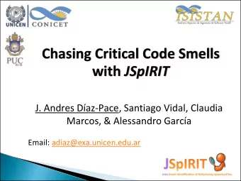 with JSpIRIT  J. Andres Daz-Pace, Santiago Vidal, Claudia  Marcos, &amp; Alessandro Garca