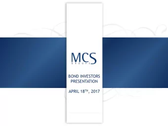 APRIL 18 TH , 2017 D ISCLAIMER  The discussion of business objectives set forth in this