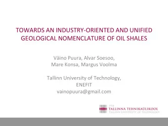 TOWARDS  AN  INDUSTRY-ORIENTED  AND  UNIFIED    GEOLOGICAL  NOMENCLATURE