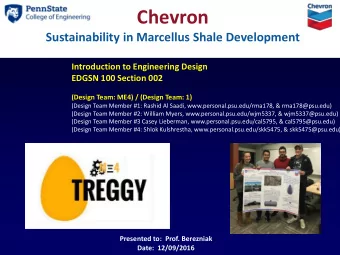 Chevron  Sustainability in Marcellus Shale Development  Introduction to Engineering Design  EDGSN