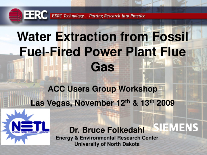 water extraction from fossil fuel fired power plant flue
