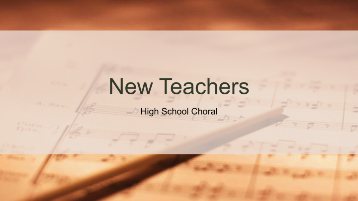 new teachers