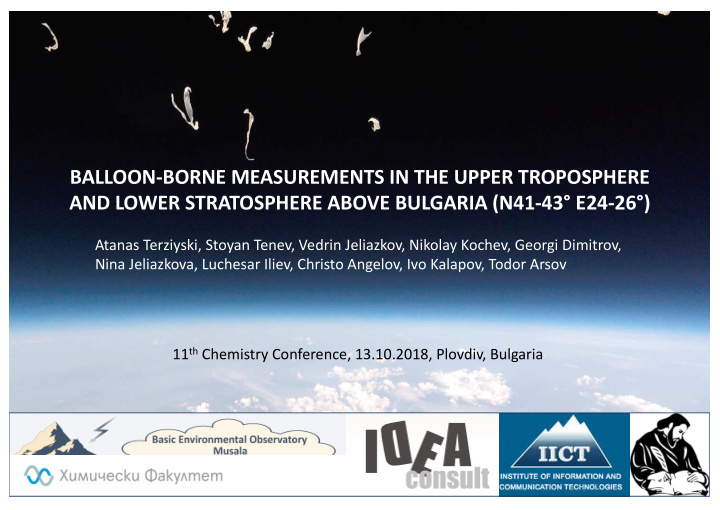 balloon borne measurements in the upper troposphere and