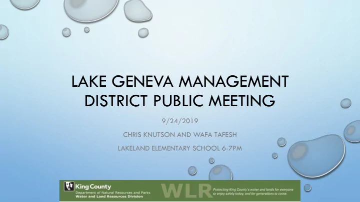 lake geneva management