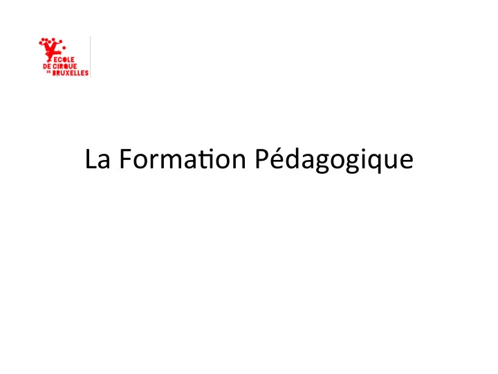 la forma on p dagogique