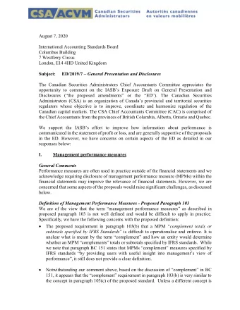 August 7, 2020  International Accounting Standards Board  Columbus Building  7 Westferry Circus