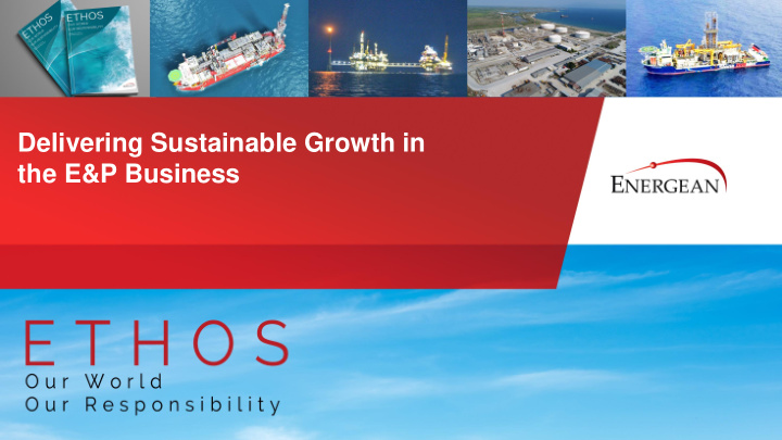 delivering sustainable growth in the e p business