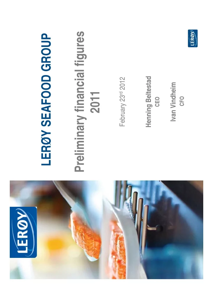 preliminary financial figures preliminary financial