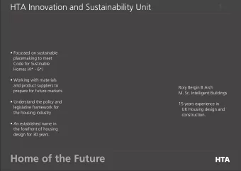Home of the Future  Introduction  2   Low Carbon Design   Levels 5/6 for Code for