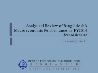 Analytical Review of Bangladesh  s  Macroeconomic Performance in  FY2014  Second Reading  25 J