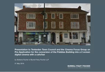 Presentation to Tenterden Town Council and the Cinema Focus Group on  Pre-Application for the