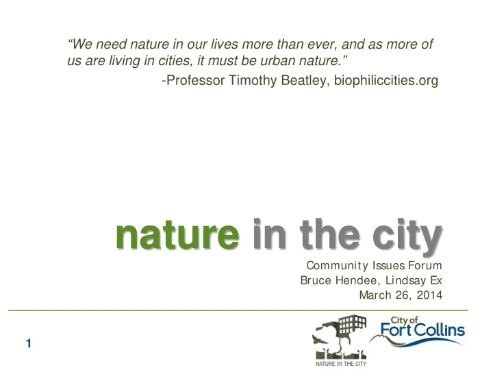 nature in the city