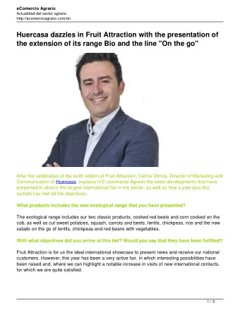 Huercasa dazzles in Fruit Attraction with the presentation of  the extension of its range Bio and