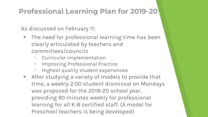 professional learning plan for 2019 20