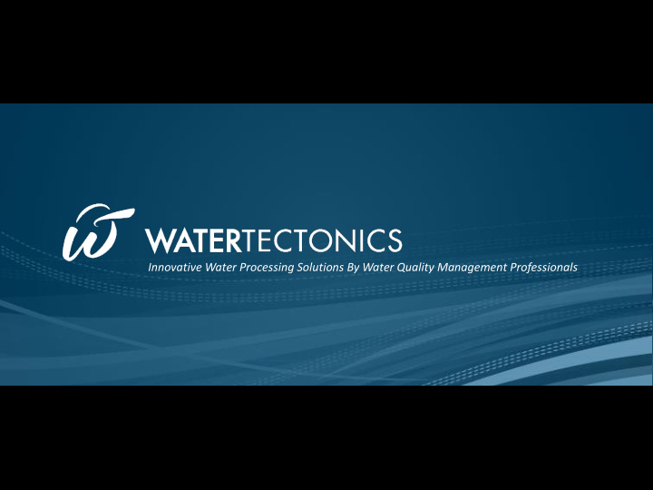 innovative water processing solutions by water quality