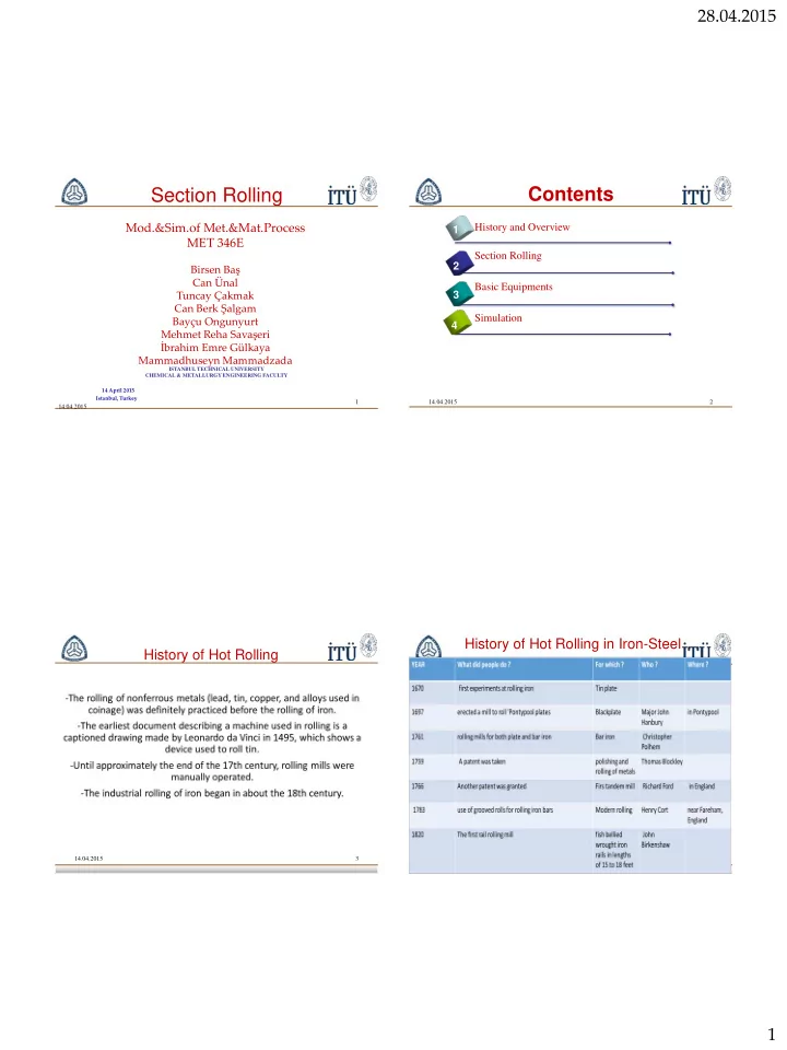 contents section rolling