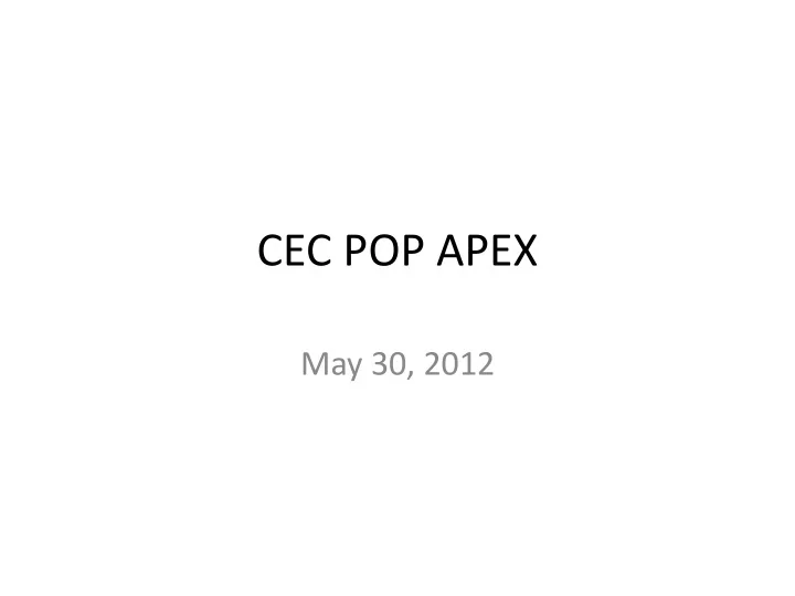 cec pop apex
