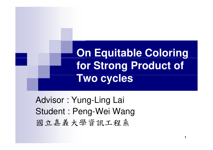on equitable coloring q g for strong product of t two