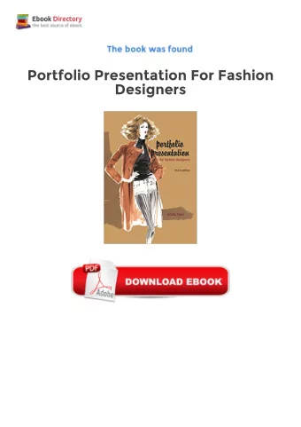Ebook Free Library  Portfolio Presentation For Fashion  Designers  Designer's portfolios are their